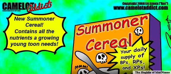 Summoner Cereal: Your full daily supply of RPs, BPs, and XPs.